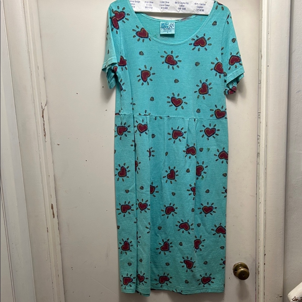 Blue Dress with Heart Pattern swim cover up